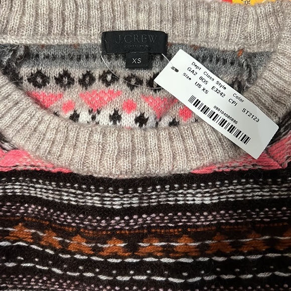 NWT - XS-J. Crew Italian cashmere-blend Fair Isle sweater - - Picture 4 of 7